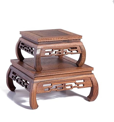 Miniatura 7 de Thy Collectibles Hermoso soporte de florero oriental de palisandro artesanal de 5.5"