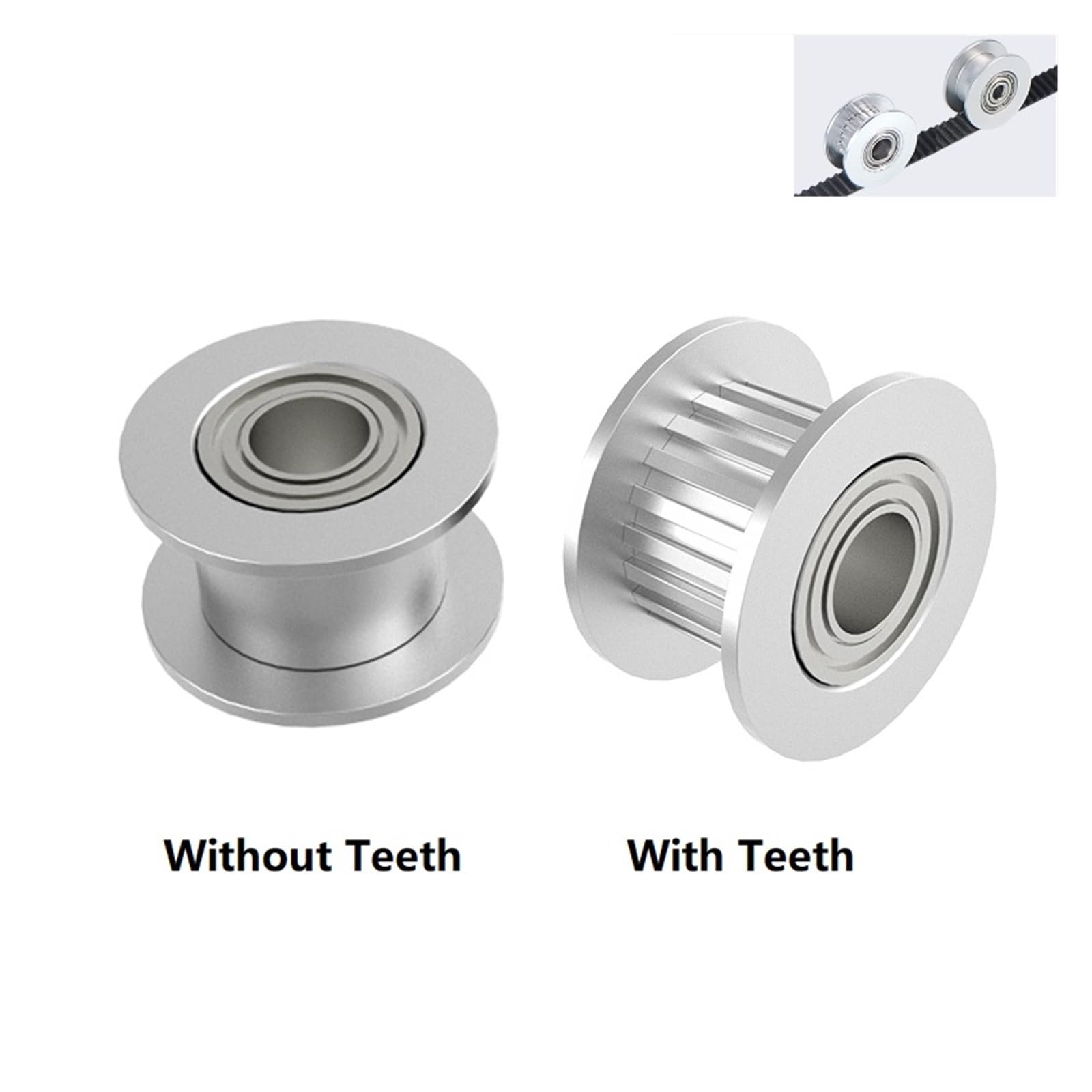 Poleas De Correa Dentada 2GT - Pack De 5 Unidades, 20 Dientes, Diámetro 16 Mm, Aluminio, Para Impresoras 3D Y Máquinas CNC