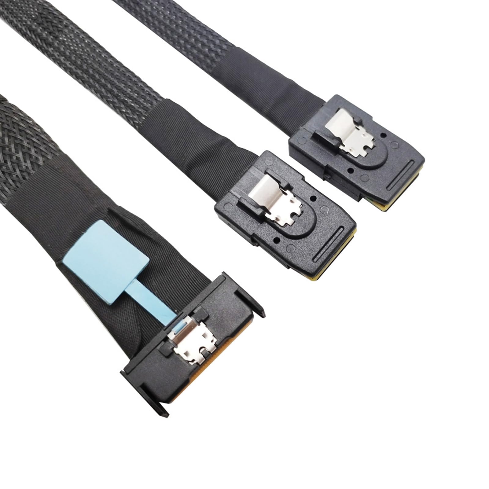 LUOFENG Câble serveur MCIO 8i 74P vers 2 x SFF 8087 MCI0 8i mâle vers SFF 8087 mâle vers SFF 8087 mâle fin 50 cm