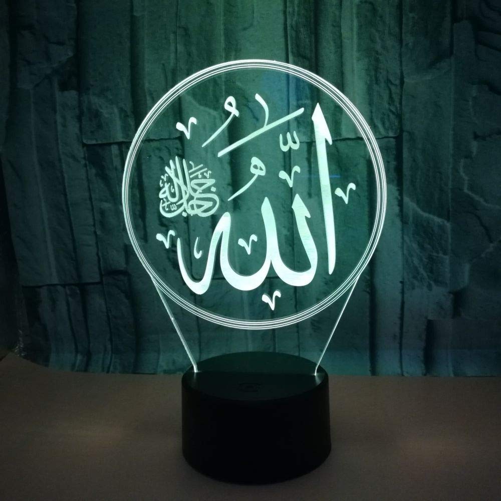 Lampada 3D Illusione Ottica Castello Arabo – Luce Notturna LED Con 16 Colori, Telecomando, Touch, USB O Batteria, Regalo Per Bambini - 3