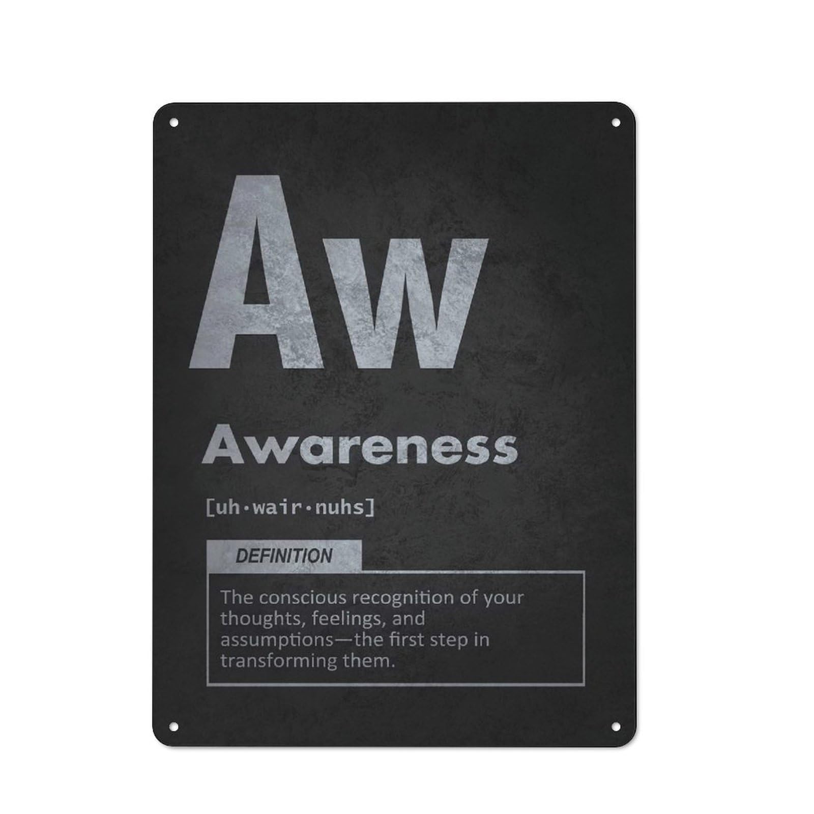 Junmoney Style-20 Vintage Tin Sign 40X30cm With Awareness Element – Conscious Mindset Manifestation For Garage Or Workshop, For Metal Sign Collectors, For Cafés, Pubs And Restaurants