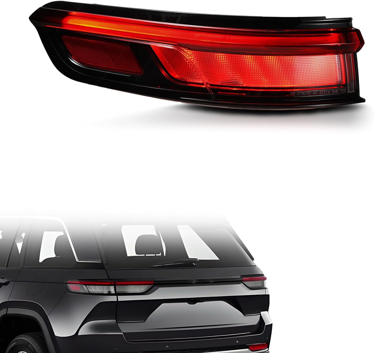 Led Tail Lights Compatible with Jeep Grand Cherokee 2021 2022 2023 2024 Rear Brake Tail Lamp Outer Taillights Assembly Replace CH2805123 68421132AD Right Passenger Side
