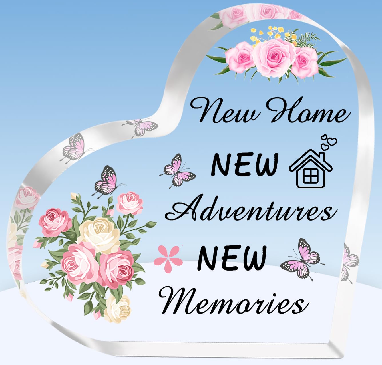 TTOVEN Home Sweet Home Housewarming Acrylic Gift for Her, Transparent, 9.5 cm x 9.5 cm