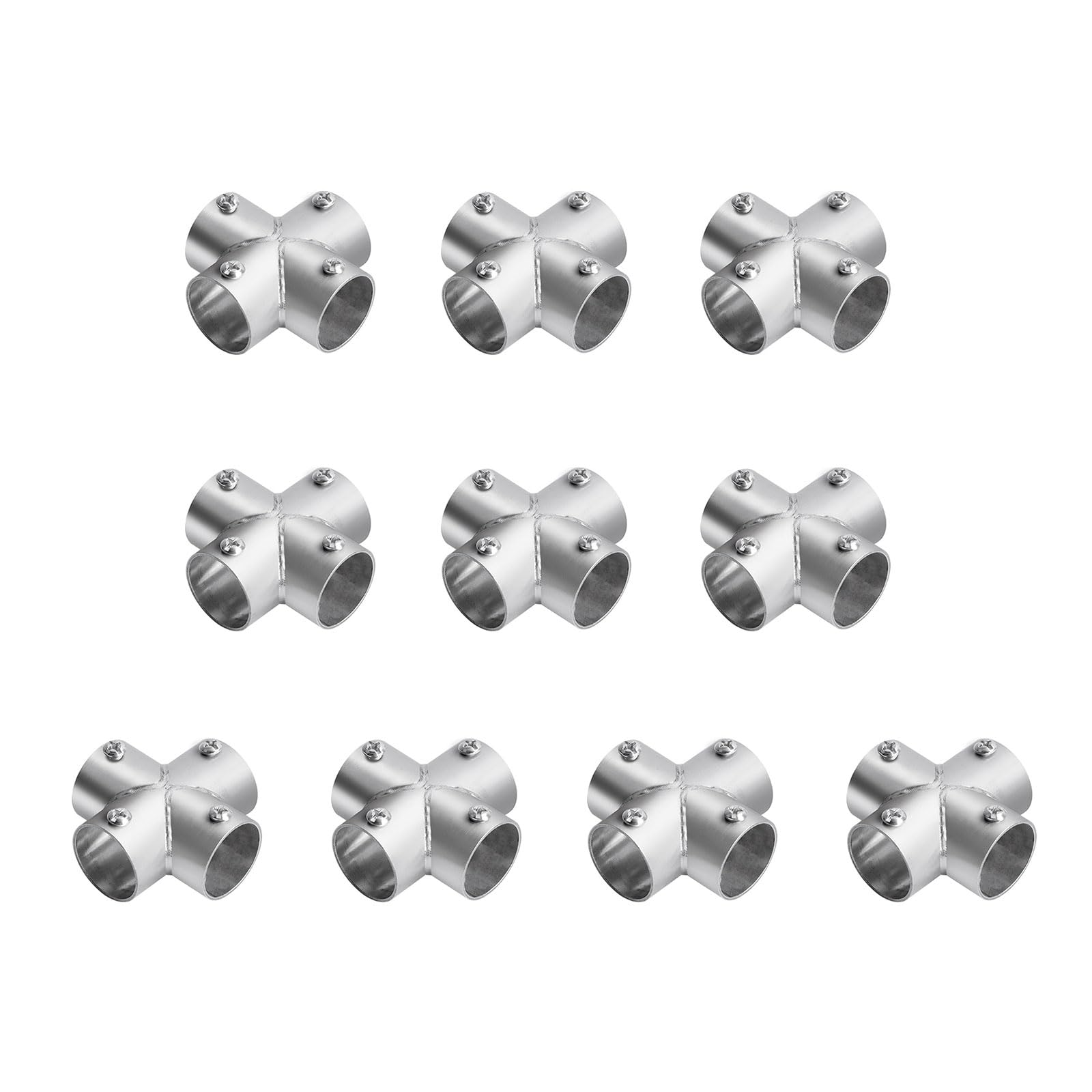 Newft Cross Upgrades Stainless Steel Handrail T Connectors Set Metal Pipe Fittings Structural Tube Connectors Fence End Rails Clamps Industrial Pipe Connection