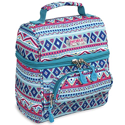 Image of J World Corey Kids Lunch Bag. Insulated Lunch-Box for Boys Girls, Mint Tribal