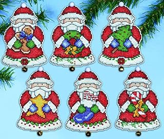 Design Works Santas Gifts Plastic Canvas Ornaments, Multi-Color