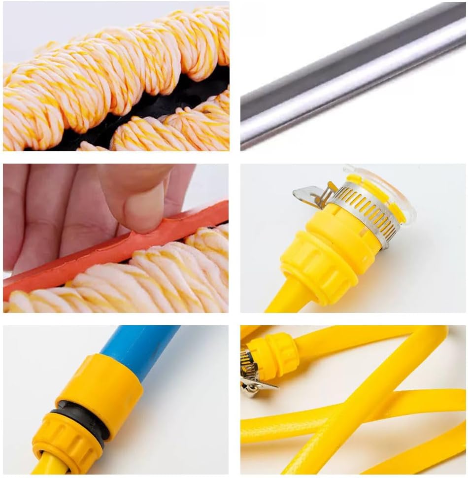 Solar Cleaning Brush, Water Fed Pole Brush Head with Hose Attachment, Solar Panel Cleaning Brush and Pole Water Feed Great for Cleaning House Siding, Cars, Trucks, Floors and More.