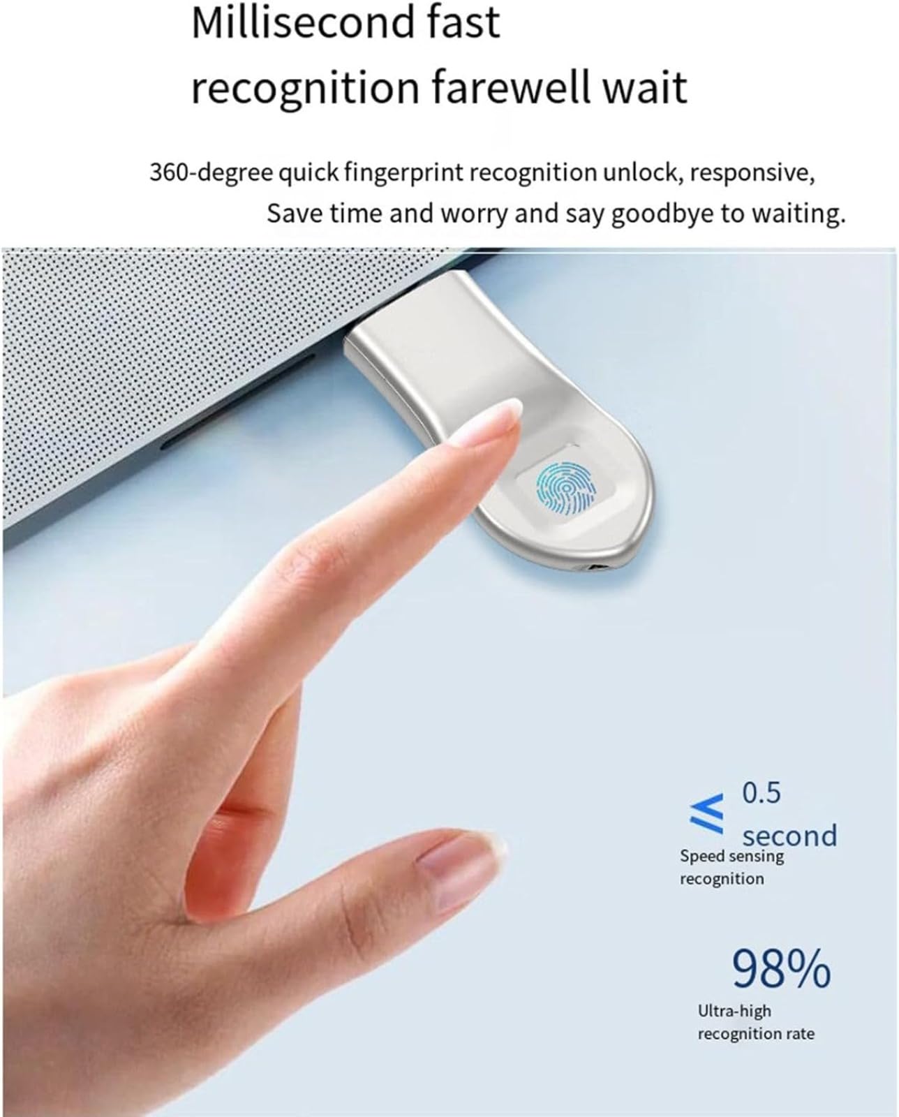 Unidad flash USB cifrada por huellas dactilares, memoria USB 3.2 de alta velocidad con doble seguridad, transferencia rápida de 120 MB/s para uso comercial y personal