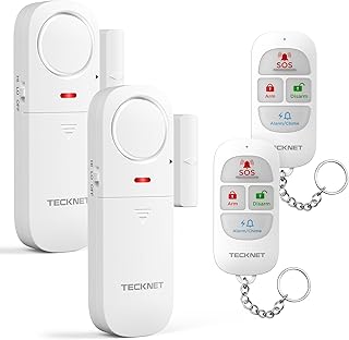 TECKNET Door Alarms When Opened, Door and Window Alarm, Door Alarm for Kids Security, Portable 2-in-1 Alarms and Doorbells, Adjustable Volume, for Child Safety Home/Garage/Apartment Security