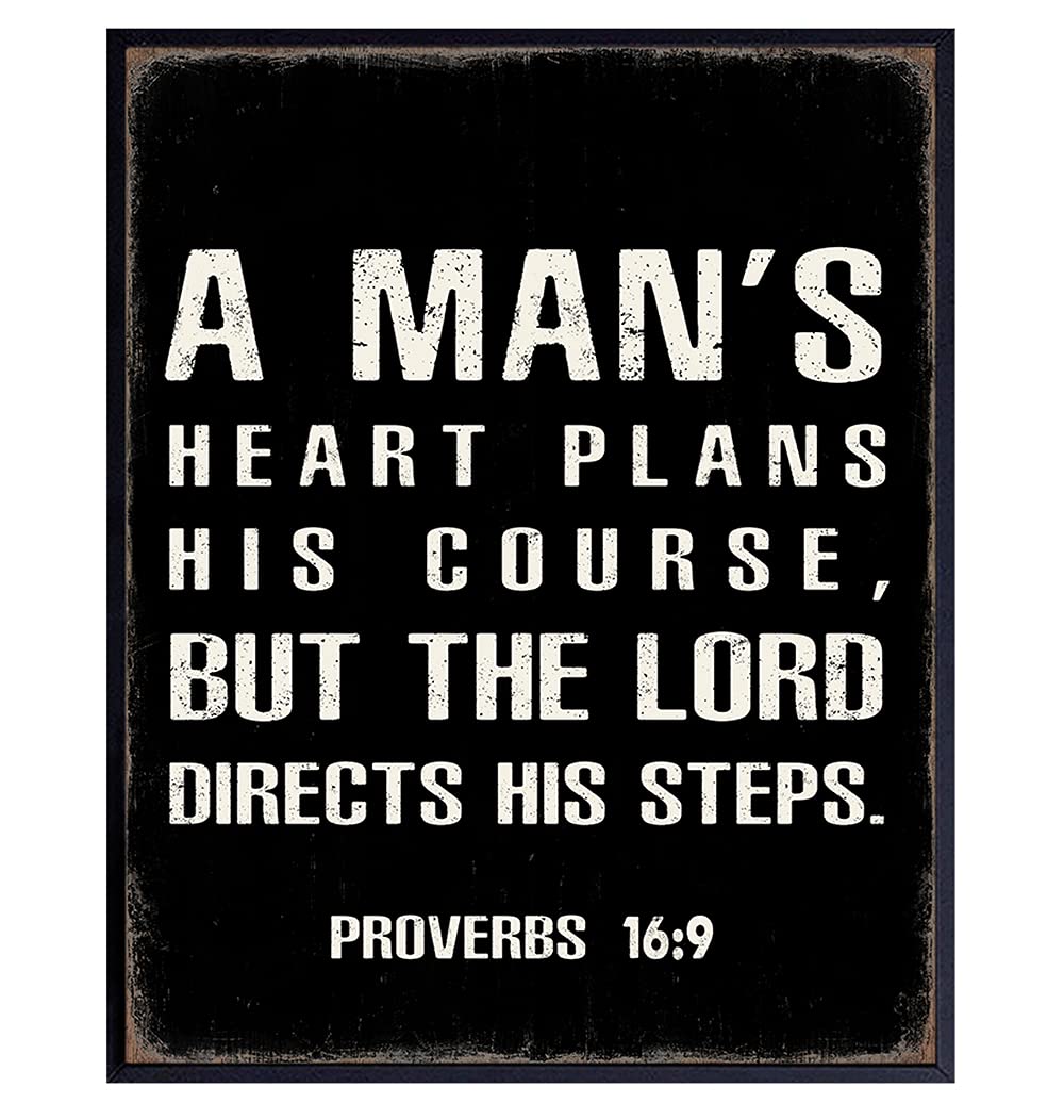 Christian Gifts for Men Decor - Religious Wall Art - Bible Verses Holy Scripture Psalms - Catholic Gifts for Pastor, Ordained Minister - God Wall Decor - Inspirational Spiritual Church Decorations