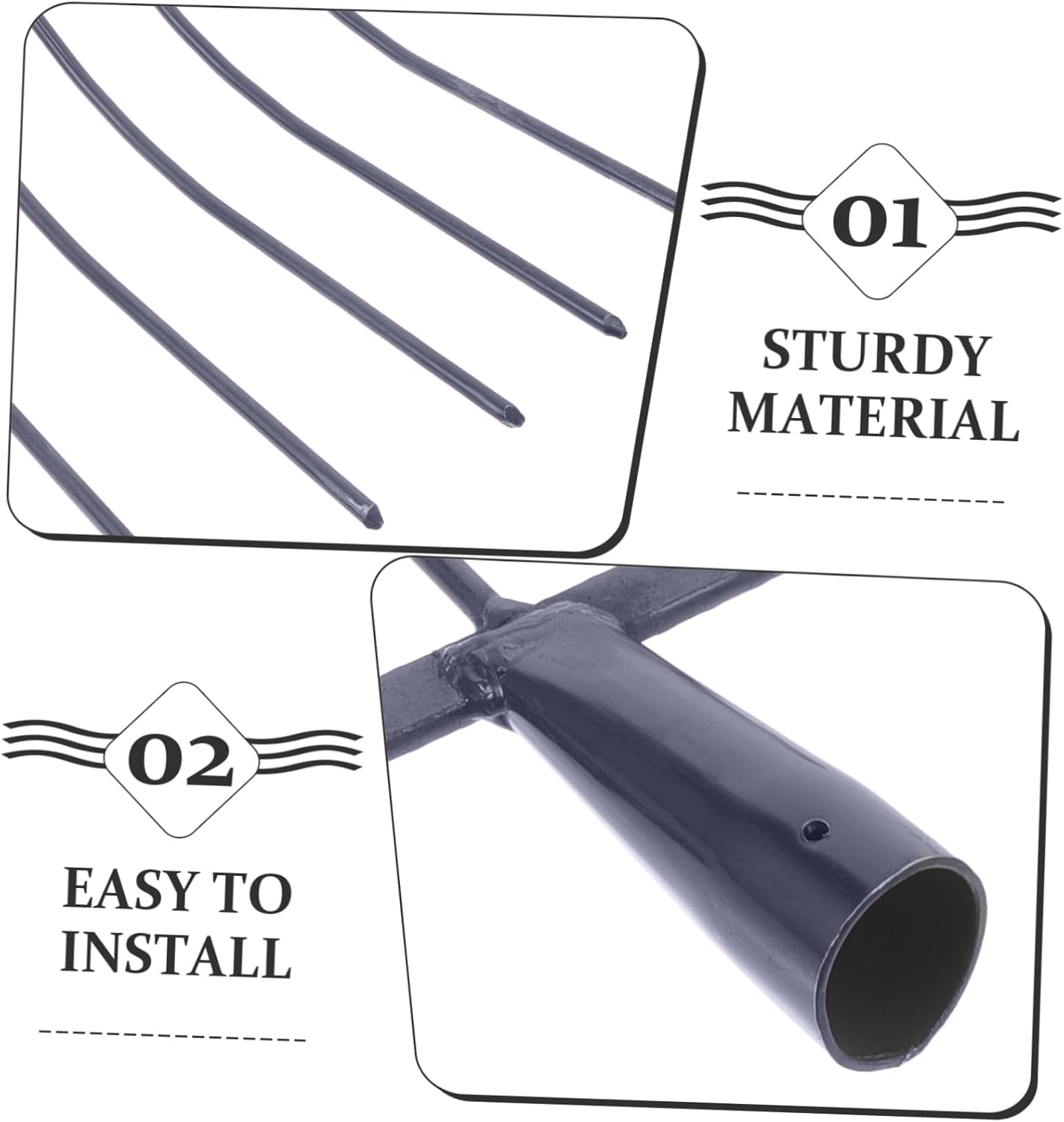 Handheld Manure Fork Durable Agricultural Tool for Efficient Lawn Maintenance Resistant Grass Fork for Farming and Composting for Rural Use