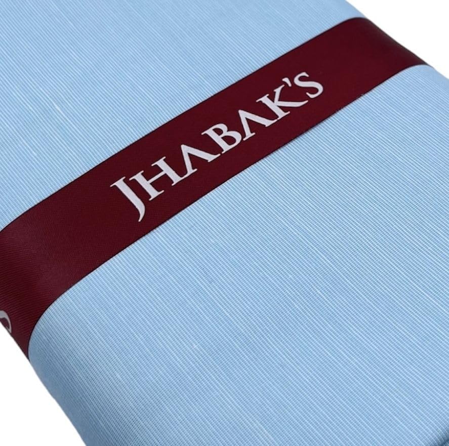 Image of JHABAK'S Unstitched Cotton Blend Solid Shirt & Trouser Fabric - 2.25 m Shirt Cloth - 1.20 m Pant Piece