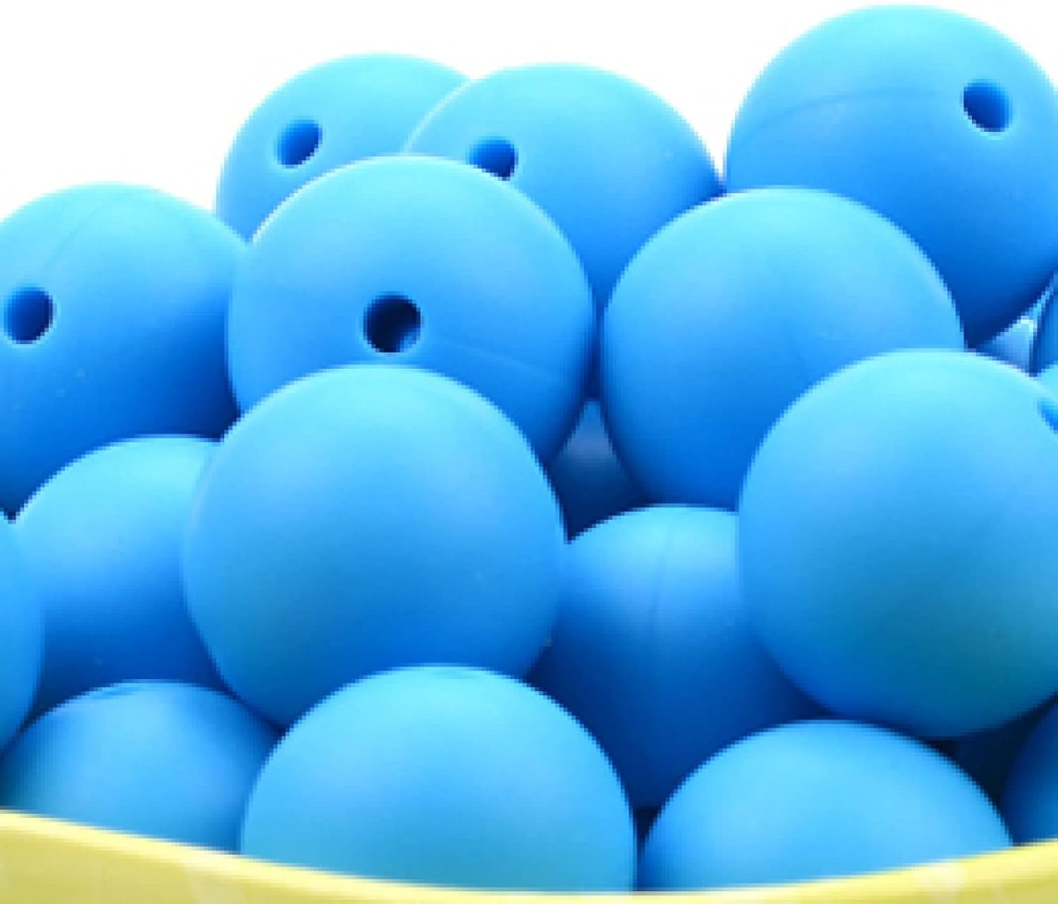 Cuentas para Pulseras, Cuentas De Silicona, 80pcs Cuentas De Silicona Sueltas Redondas para Collar De Silicona DIY Cuentas Elásticas para La Fabricación De Joyas Y Manu, Deep Skyblue, 0.35in