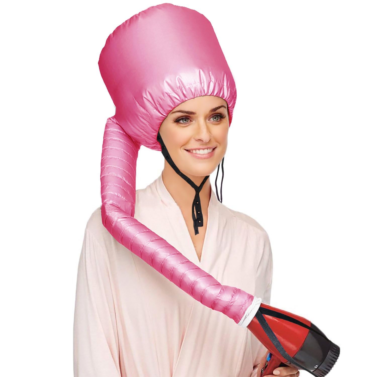 Diffuser For Curly Hair, Hooded Hair Dryer Bonnet Cap For Quick Dry Hands Free Deep Condition And Styling (Pink Hairdryer Bonnet)