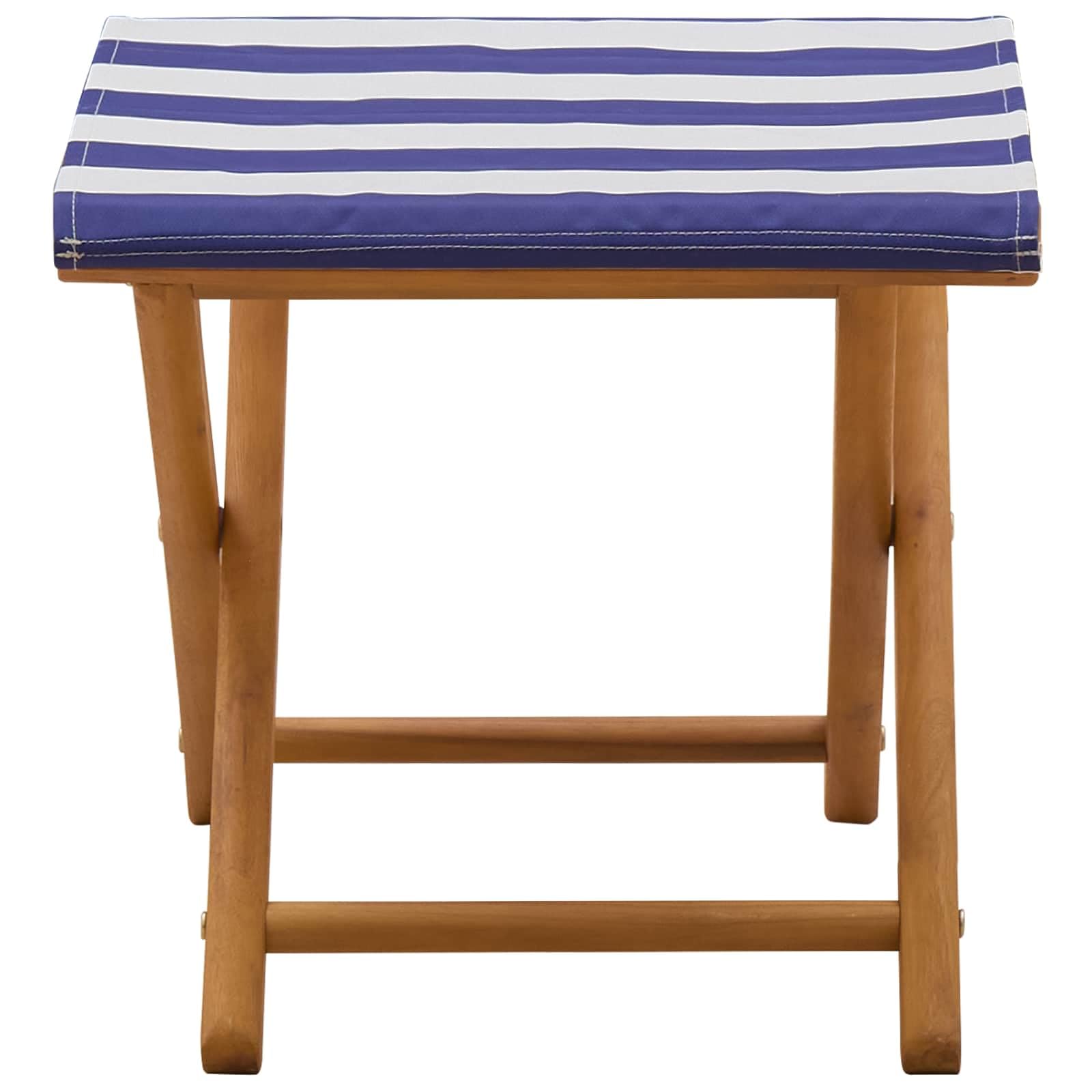 Set 2 Sedie a Sdraio Legno Eucalipto Massello Blu e Bianco | Poltrone pieghevoli per arredare terrazza, balcone o veranda. Supportano fino a 110 kg con seduta in poliestere.