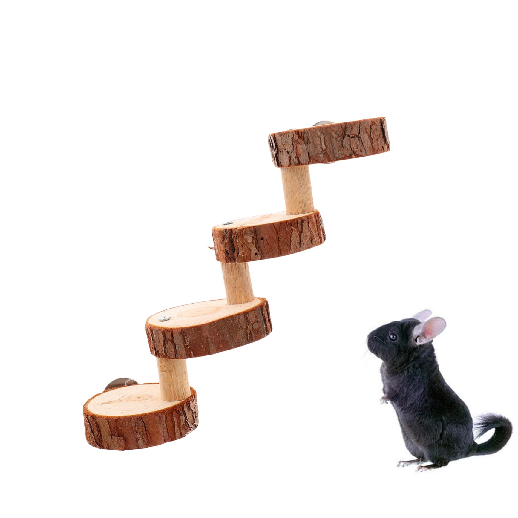 3 Stück Hamsterröhre Holzspielzeug für Hamster und Gerbil | Holz, zum Klettern und Spielen, Drei Teile, Passend für Kleintiere, Kompakte Form