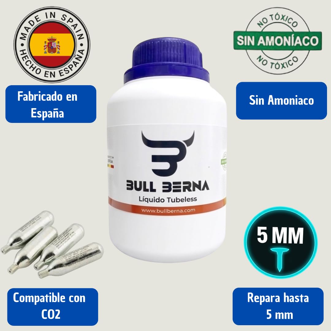 Kit para tubelizar 2 Ruedas Completo con liquido,valvulas Presta,Kit dosificacion y Cinta de 25mm
