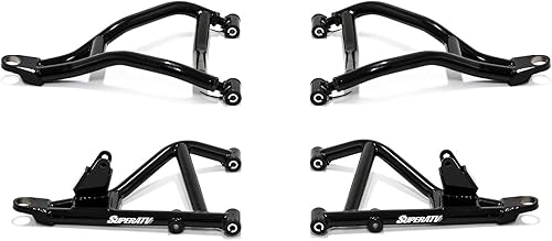 Miniatura 5 de SuperATV Alta holgura 1.5 "brazos A de desplazamiento delantero para Can-Am Maverick Sport (2019+) - Negro