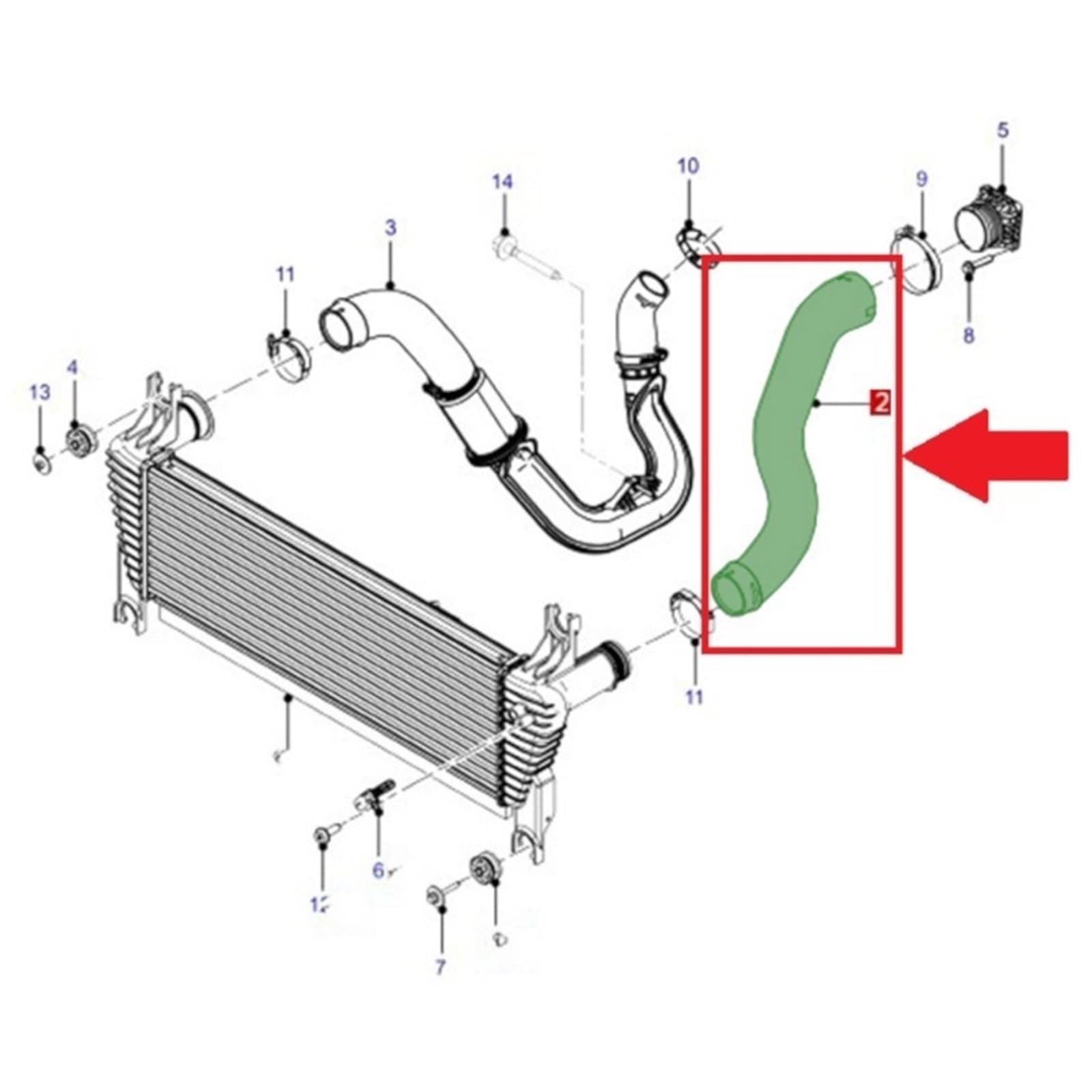 Pasuje do Ford Ranger 2. TDCI 2012-2021 AB396K683CE AB3Z6K683G 1939547 Przewód wąż turbosprężarki intercoolera wąż próżniowy