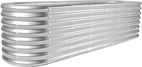 Land Guard Kit de Cama de jardín elevada galvanizada de 8 x 2 x 2 pies, Cajas de