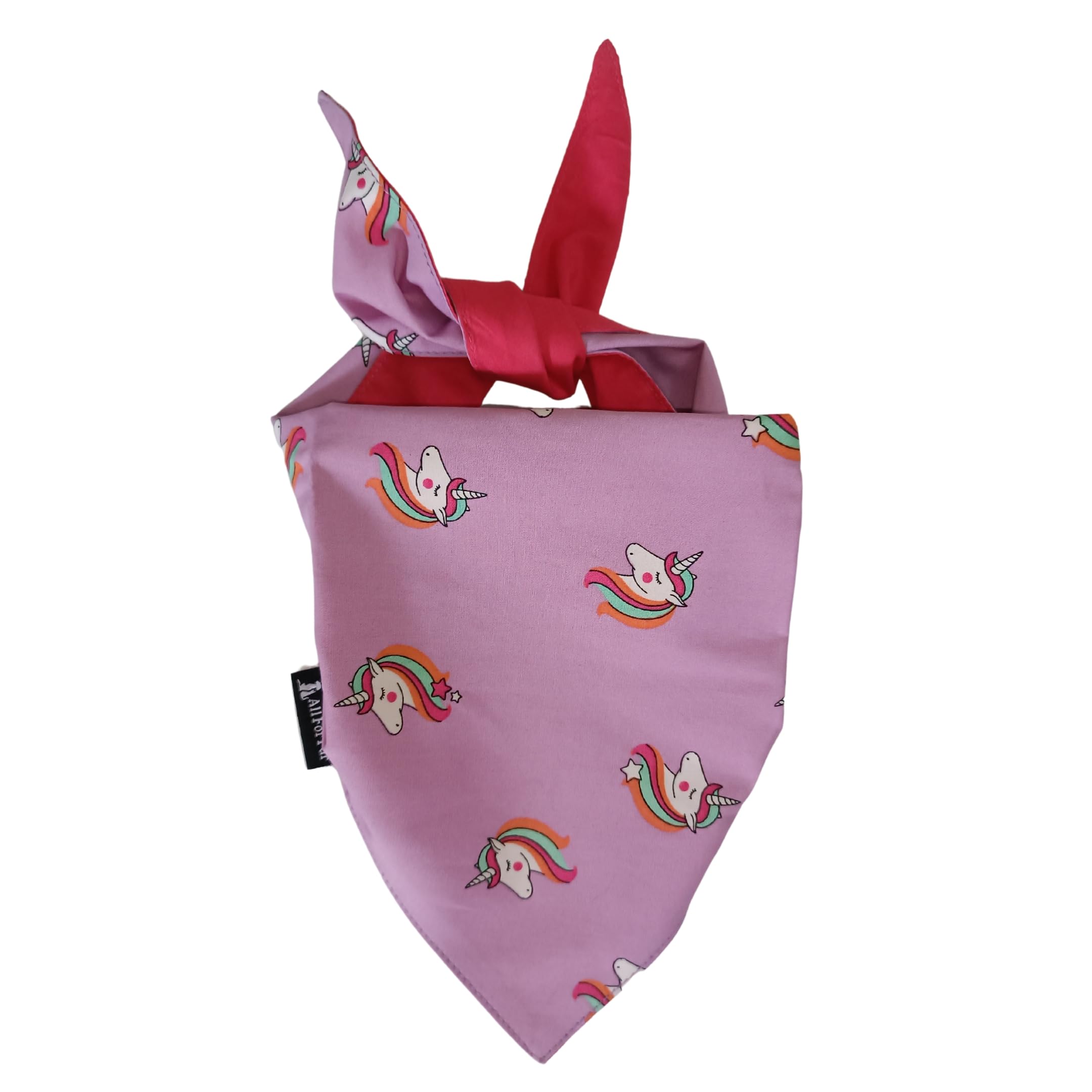 All For Fur Dog Bandana | Knot & Tie | Adjustable Cotton Bandana/Scarf | Luxury Dog Accessories | Bandana/Scarf for Small (S) to Medium (M) Dogs | Rainbow Unicorn (M, Plain) (B0CL2KJFFS) Amazon Price History, Amazon Price Tracker