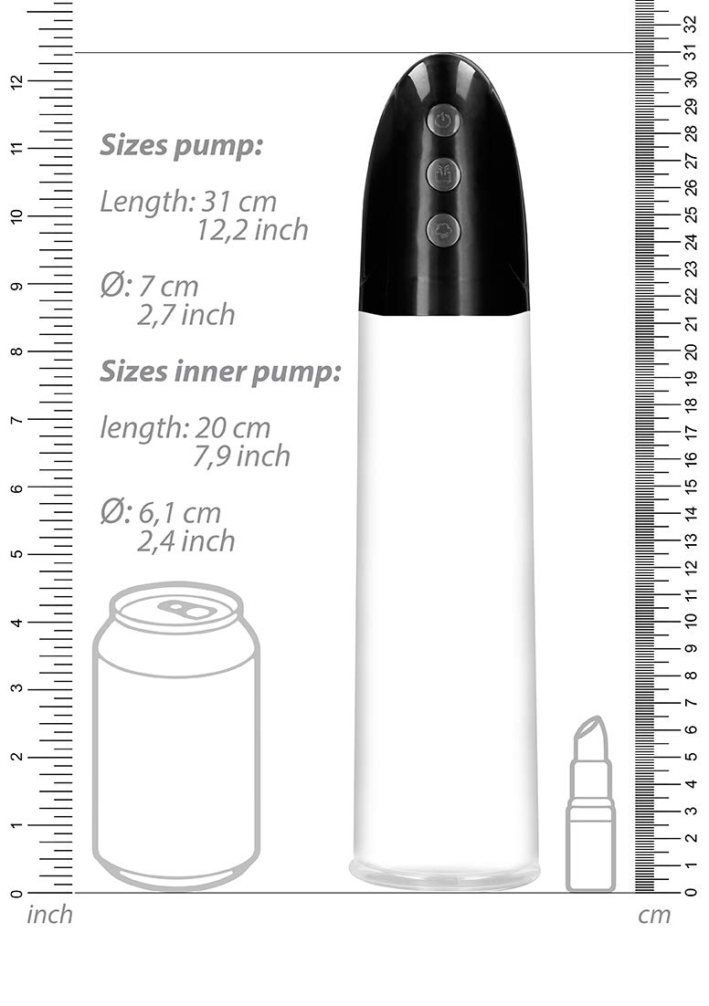 Shots Pumped - Rechargeable Automatic Cyber Pump with Sleeve - Transparent