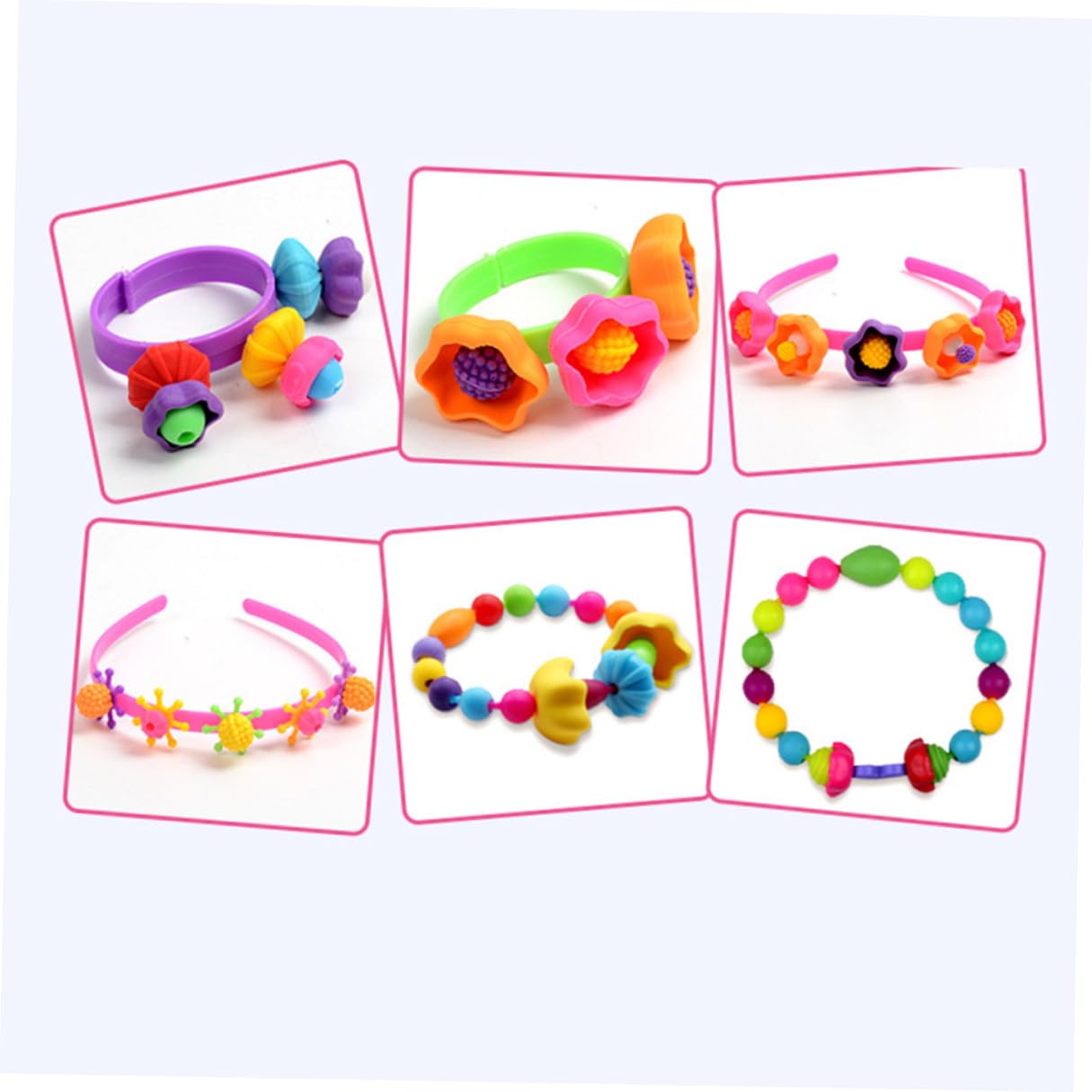 1 Schachtel DIY Perlen für Mädchen Kunststoff Schmuck Bastelset mit Bunten Perlen in Tragbarer Aufbewahrungsbox zum Armband und Halskette Selber Machen Fördert Kreativität und