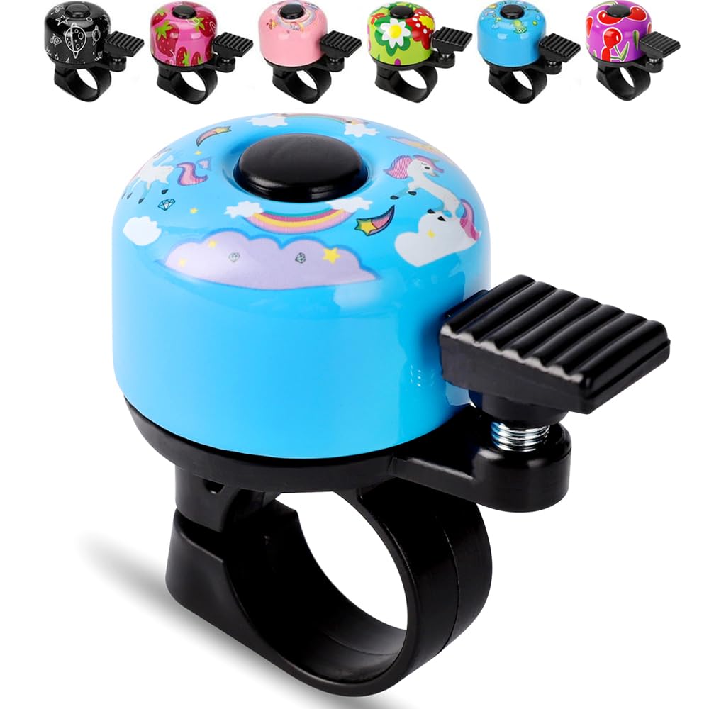 Fahrradklingel Kinder - Mini laut Klingel Fahrrad,Einhorn Dino Meerjungfrau | für Mädchen Jungen,Fahrrad,Laufrad,Roller,Dreirad
