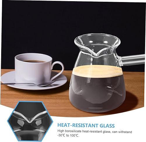 Miniatura 5 de Tetera turca de vidrio para cafetera 15.2 fl oz de café árabe griego armenio - Cafetera para estufa, chocolate caliente o mantequilla, servidor de