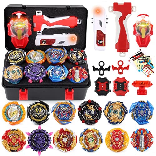 Battling Top Burst Gyro Toy Set, LZSZRZ 12 Pcs Spinning Tops 3 Launchers Combat Battling Game Toy Set with Portable Storage Box Gift for Children Boys Girls Kids - Ages 6+ Battling Top Burst Gyro Toy Set, LZSZRZ 12 Pcs Spinning Tops 3 Launchers Combat Battling Game Toy Set with Portable Storage Box Gift for Children Boys Girls Kids - Ages 6+