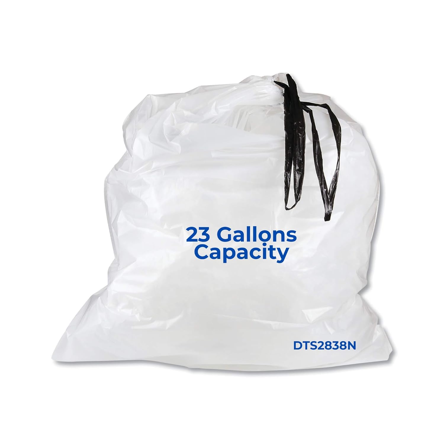 Draw-Tuff Institutional Draw-Tape Can Liners, Drawstring, 23 gal, 1 mil, 38" x 28.5", Natural, 25 Bags/Roll, 6 Rolls/Carton