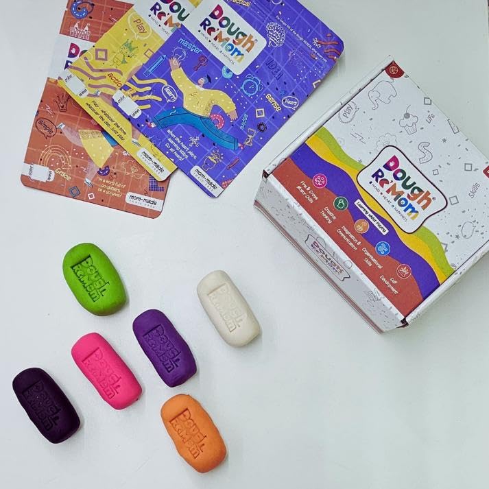 Dough ReMom Dough Clay | Carving Moulding Kit for Girls and Boy |Creative Art & Craft Activity Playing |Fun with Dough|Non Toxic and Not Harmful Pack of 6 (Green,Pink,Purple,Black,White, Orange) (B0CZ48VBP7) Amazon Price History, Amazon Price Tracker