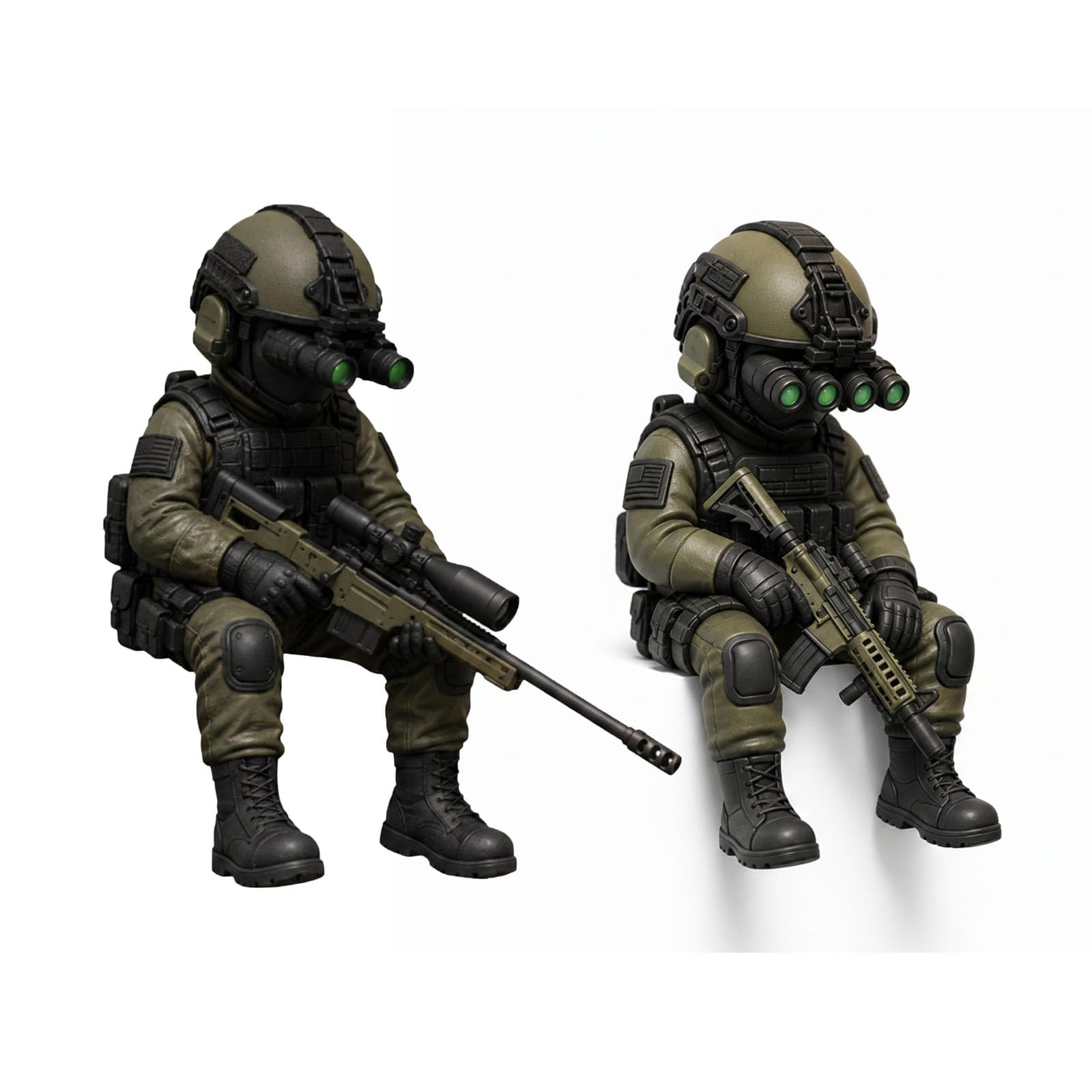 Tactical Mini Soldier Figurine,Tactical Sniper Mini Figurine,Armed Special Forces Statue,Realistic Military Soldier Decorate,Tactical Army Soldier Collectible for Military (1 Set)