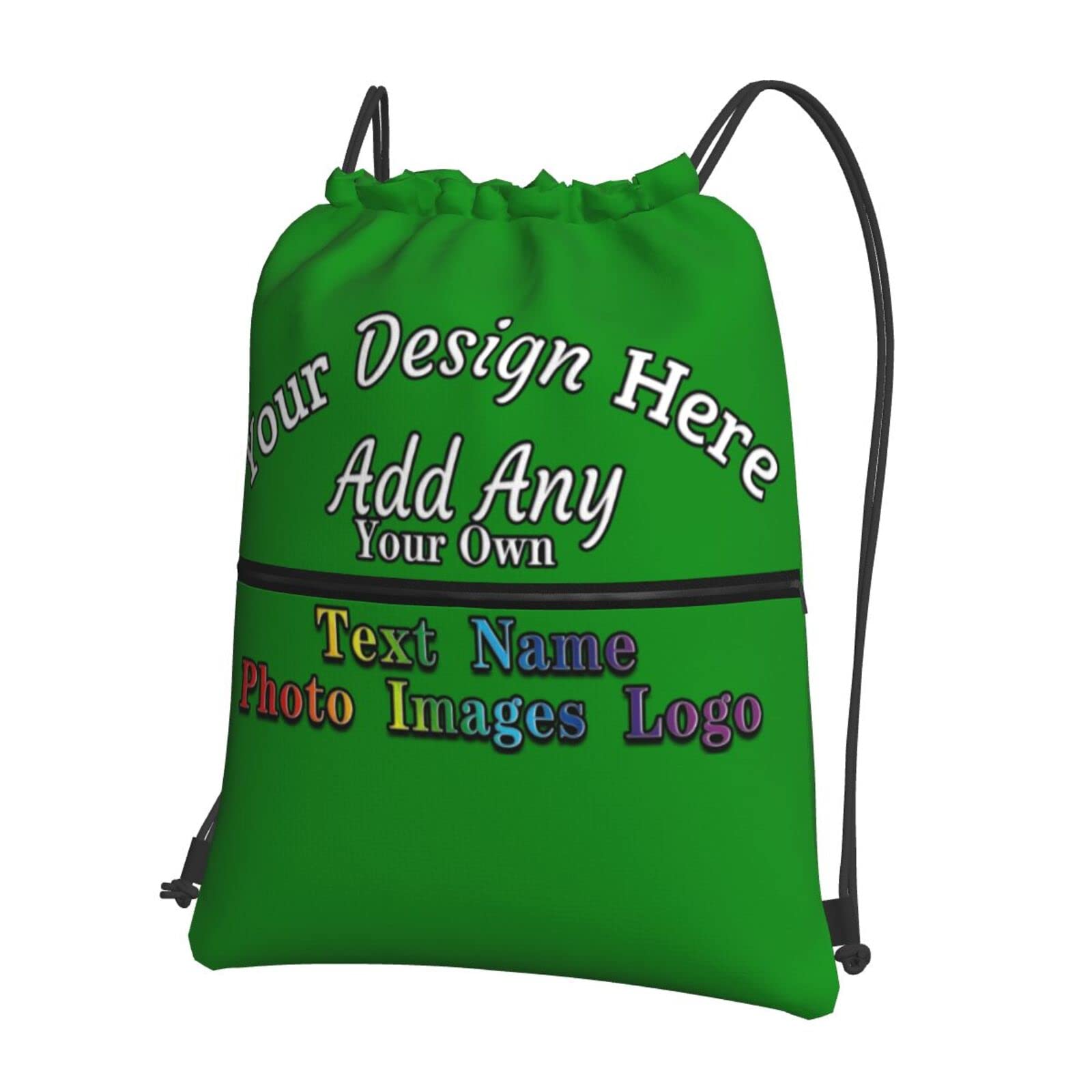 Aziucteh Personalized Drawstring Backpack Custom Drawstring Bag Customize Your Own Logo Photo Picture Text Name Customized Gift Sports Gym Travel Bag