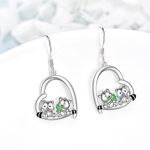 Miniatura 5 de Animal Earrings Sterling Silver Cute Guinea PigSkunkHuskyManateeRed Panda3 Cats Earrings Animal Jewelry Gifts for Women