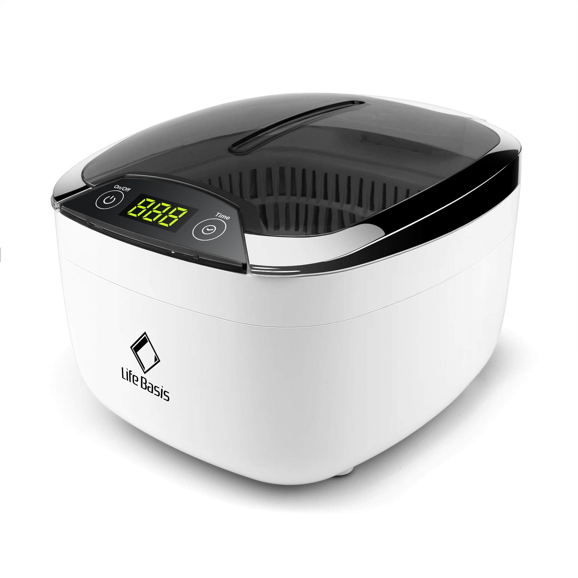 LifeBasis Ultradźwiękowe urządzenie do czyszczenia ultradźwięków, 850 ml, cyfrowe urządzenie z oświetleniem LED, do czyszczenia pasty zębów, okularów, płyt CD, DVD, biżuterii, zegarków, e-papierosów, wielokrotnego użytku
