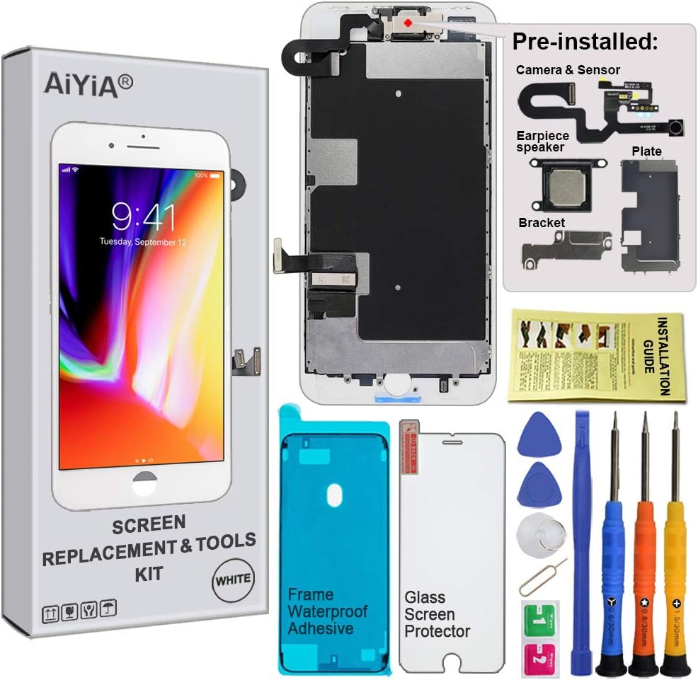 🔥 Crаzу Dеаlѕ LCD Screen for iPhone 8 Plus White - Display Touch Screen Assembly Replacement with Front Camera, Earpiece Speaker, Screen Protector and Waterproof Frame Adhesive (Repair Tools) (White) 🔥 Crаzу Dеаlѕ LCD Screen for iPhone 8 Plus White - Display Touch Screen Assembly Replacement with Front Camera, Earpiece Speaker, Screen Protector and Waterproof Frame Adhesive (Repair Tools) (White)