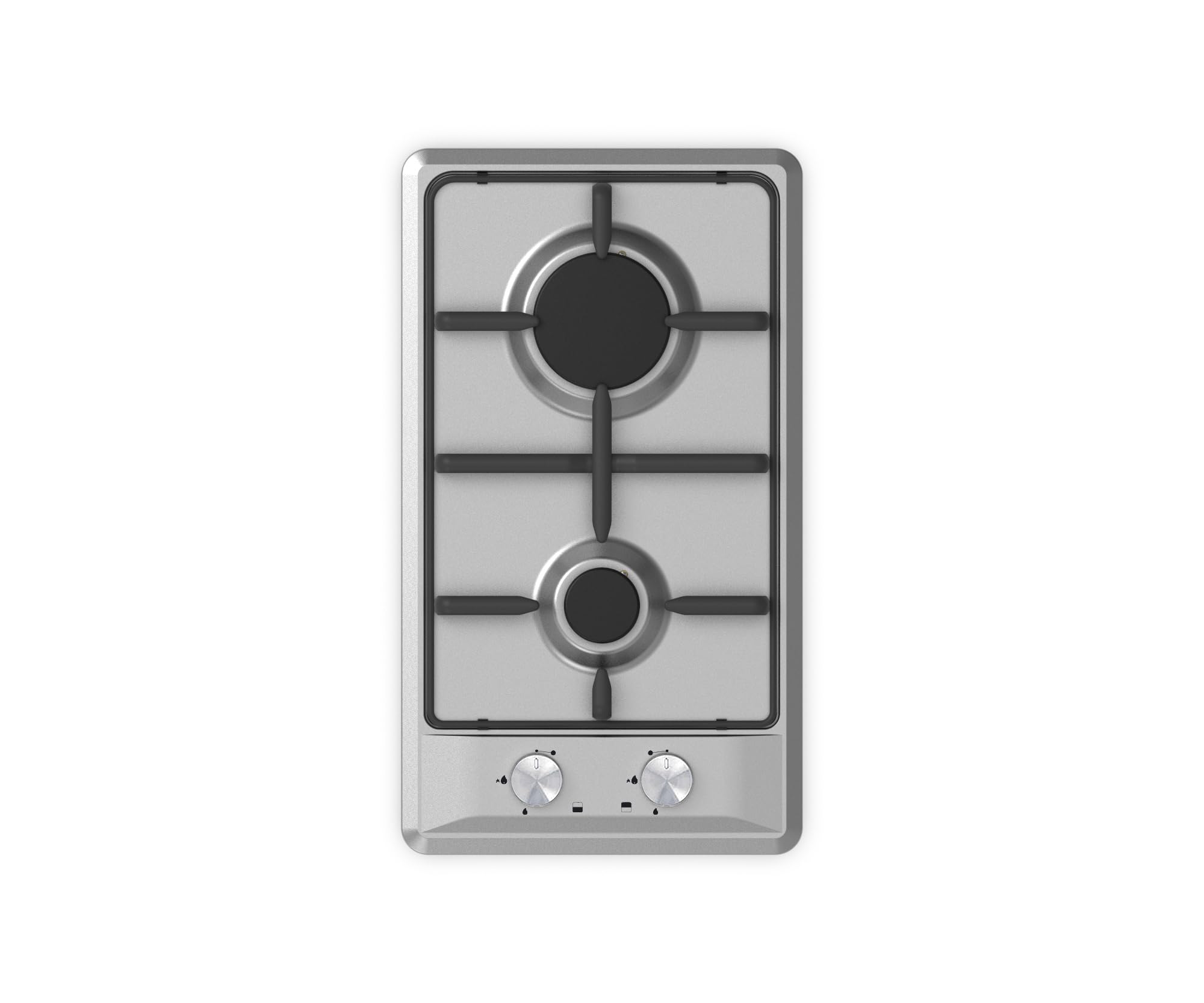 SCHOCK - Placa de cocción de 2 fuegos de gas Silver PC30 con mandos