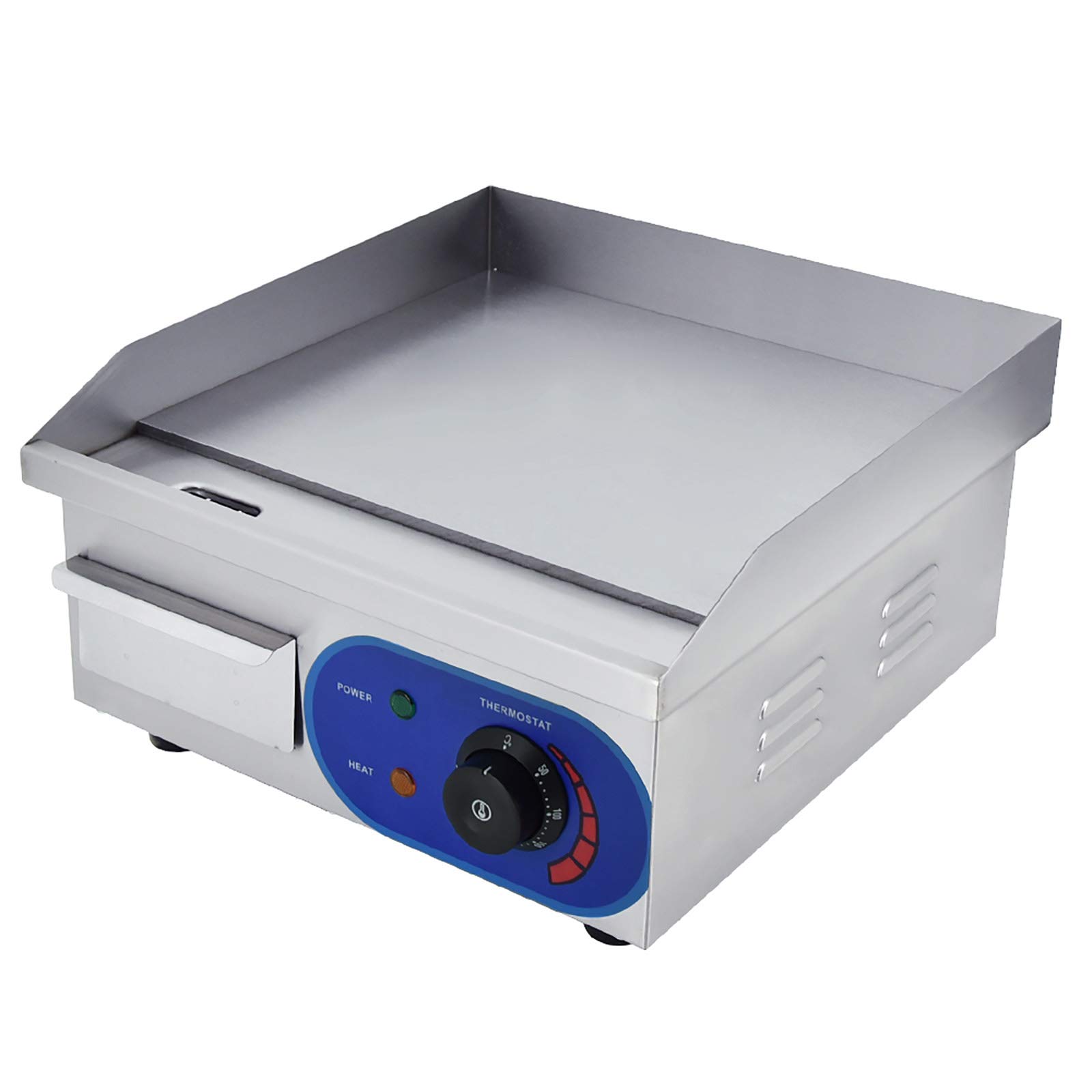 Photo 1 of 14"Commercial Griddle Electric Countertop Flat Top Griddle 1500W Stainless steel Hot Plate Kitchen Restaurant Grill Adjustable Thermostatic Control