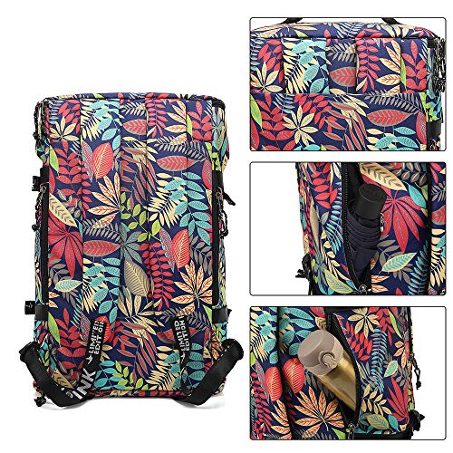 Floral Gym Duffle Bag Backpack 4 ways for Women Waterproof with Shoes Compartment for travel Sport Hiking laptop College Lightweight, Kalesi