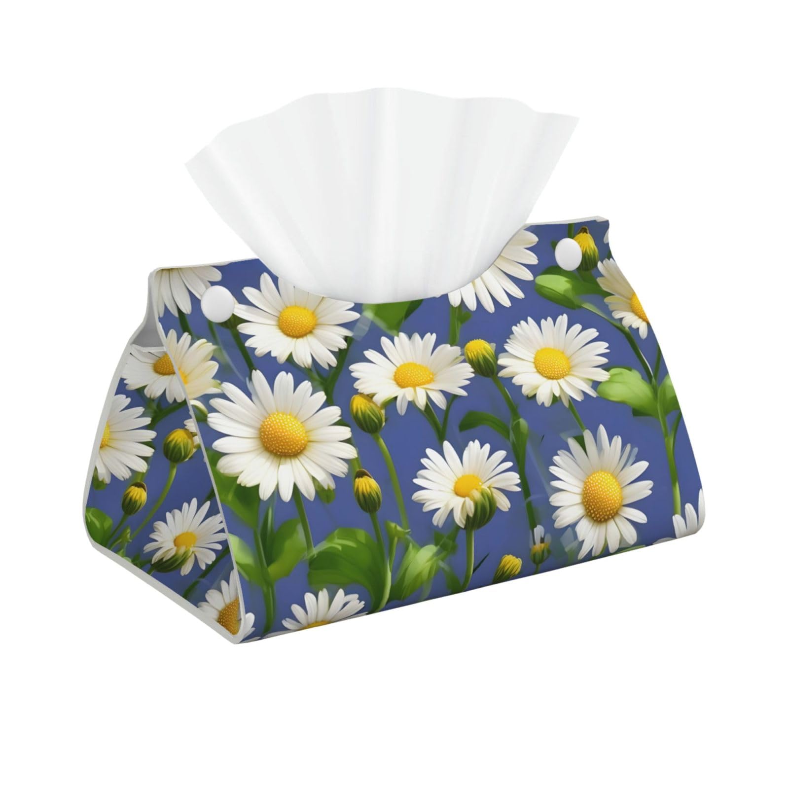 Spring Daisy Flowers Print Long Tissue Box Cover Tissue Dispenser Box For Living Room, Office, Car, Bathroom