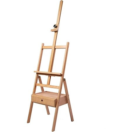 MEEDEN Large Beech Wood Studio Easel - Adjustable Holds Canvas Up To 48", With Brush Holder