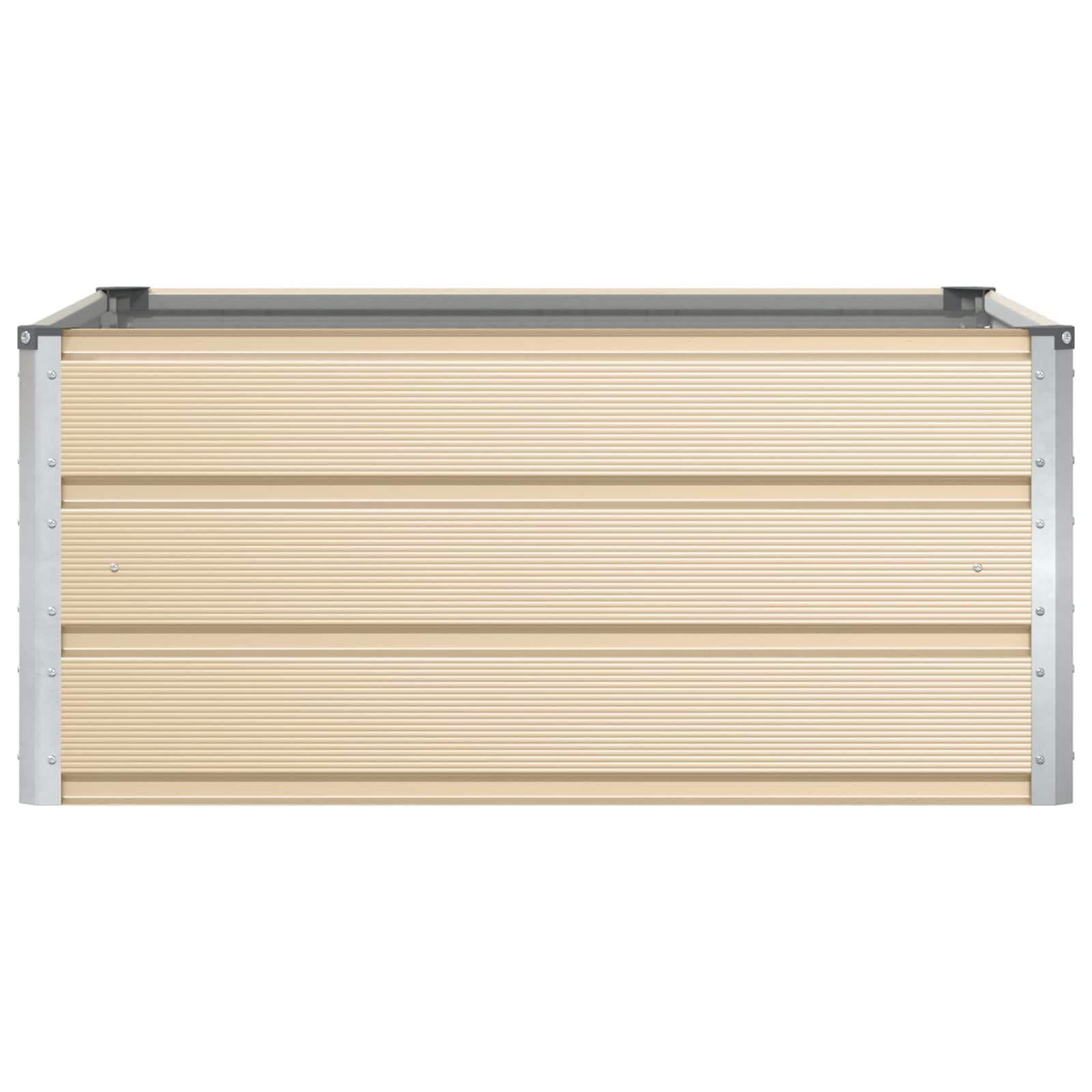 Macetero marfil 100 x 100 x 45 cm, acero, diseño moderno, accesorio para jardín, también como pequeño bancal alto para balcón, terraza y huerto
