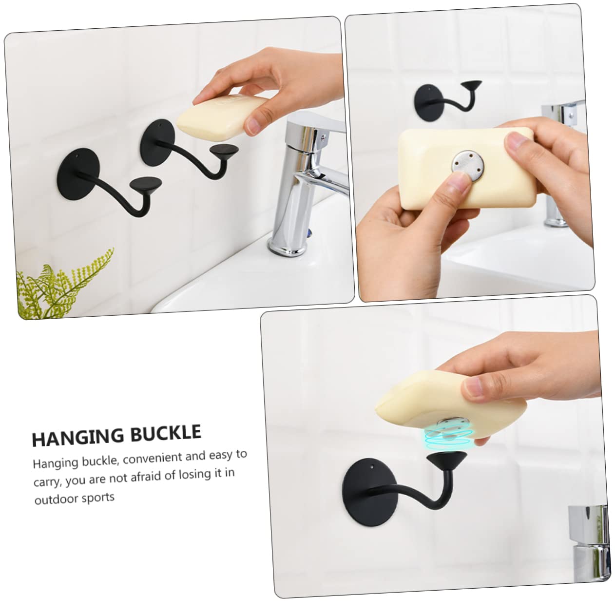MAGICLULU Portasapone Magnetico Da Appendere Alla Parete Del Bagno 3 Pezzi Robusto Portasapone in Metallo Per La Casa