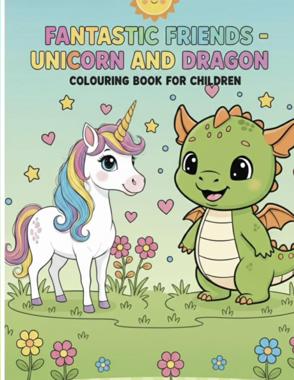 Fantastic Friends: Unicorn and Dragon: Coloring Book for Children – 22 Big and Simple Magical Creatures to Spark Creativity and Imagination