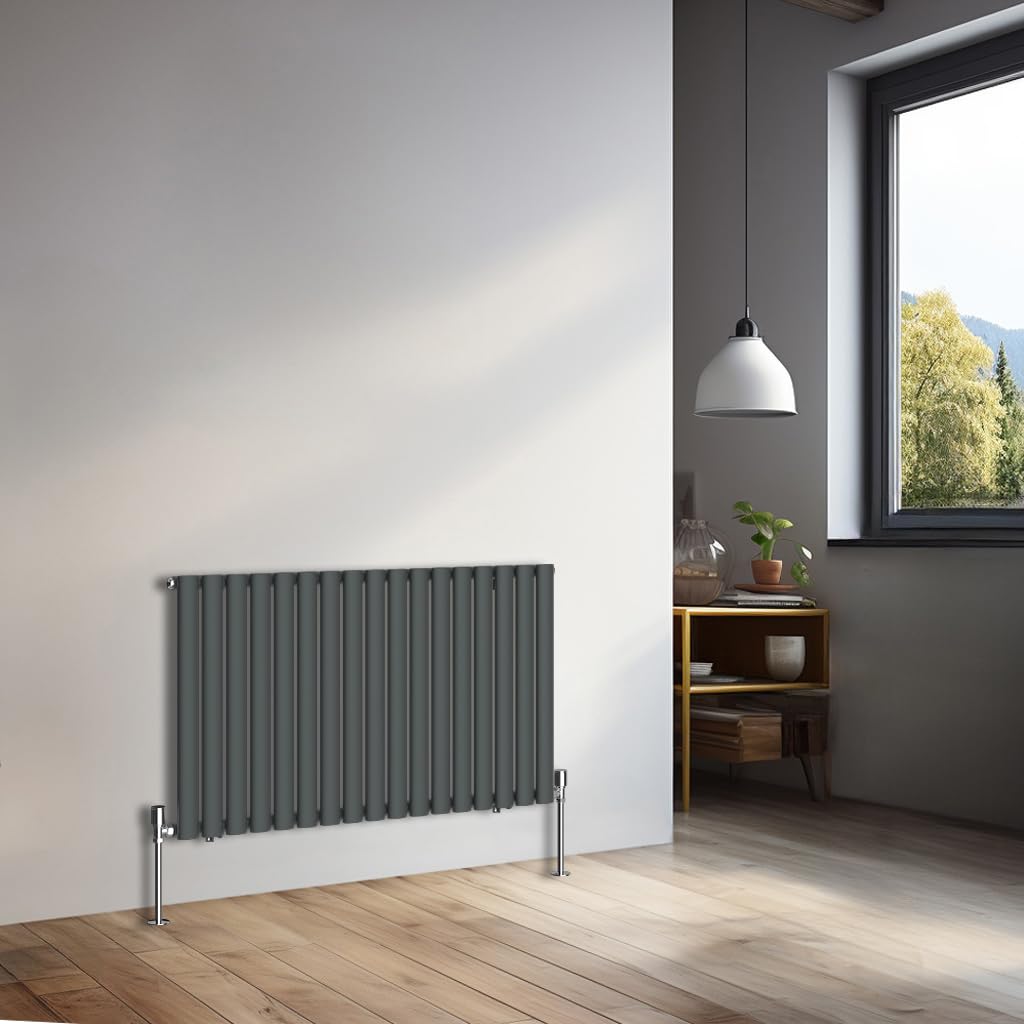 NRG 600x1003mm Horizontal Oval Single Panel Radiator Heater Column Radiator Central Heating Radiators Anthracite — image 1
