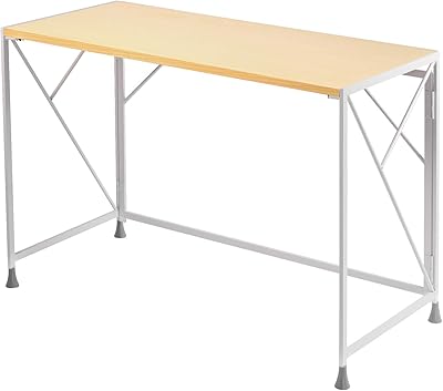 ComHoma PCデスク 机 デスク パソコンデスク ワークデスク 折りたたみ ゲーミングデスク テーブル シンプル パソコン台 書斎デスク 学習机 木製 勉強机 ハイタイプ 学習デスク オフィスデスク パソコンデスク ナチュラル 一年無償部品交換保証 (Beige)