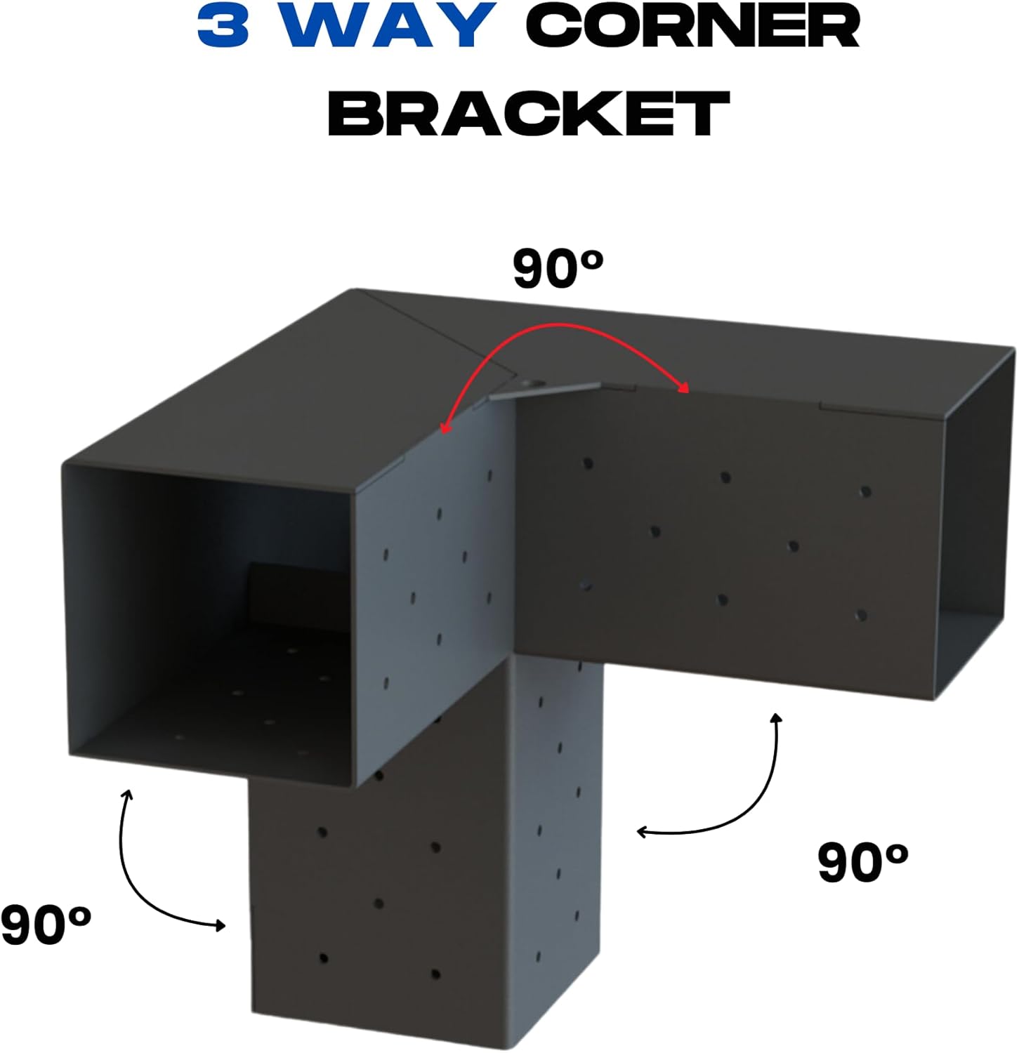 Woodworks Pergola Bracket Kit 6x6 - 4PCS 3-Way Corner Brackets & 4PCS Post Base Brackets for 6x6 Wood Beams (5.5"x5.5") - Heavy Duty Pergola/Gazebo Hardware, Outdoor DIY Patio Kit (6" x 6")