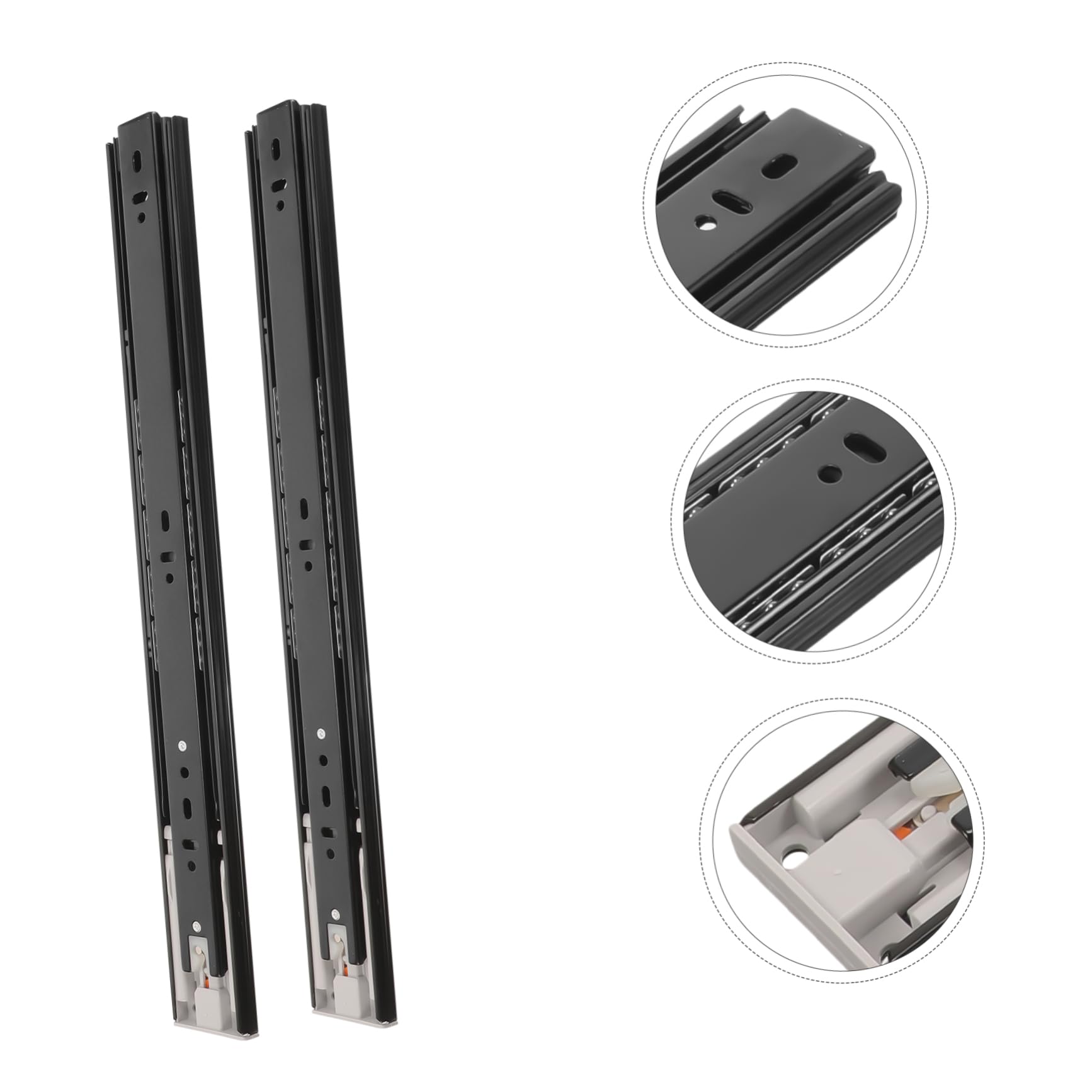 DOITOOL 1paire Rail De Tiroir Avec Système De Rebond Glissières à Billes Silencieuses Pour Meubles De Remplacement Polyvalentes Pour Cuisine Bureau