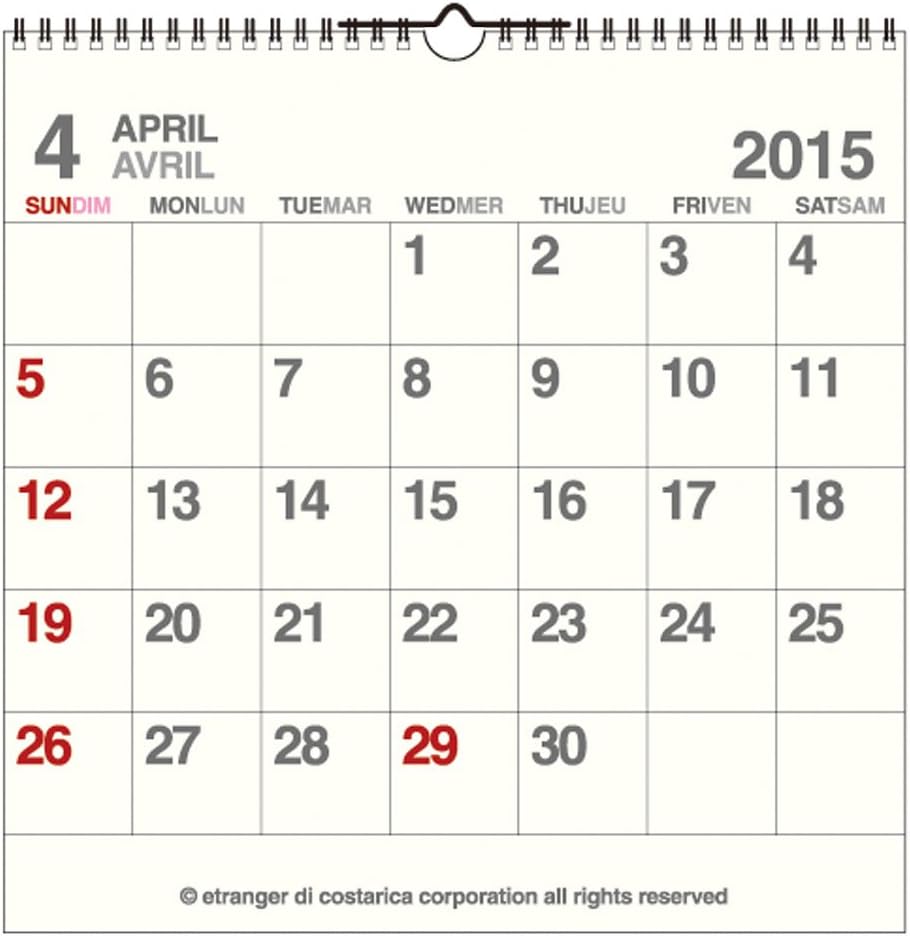 Amazon エトランジェ 15年4月始まり壁掛カレンダー Lp Cls43 A 11 アイボリー 手帳 カレンダー 文房具 オフィス用品